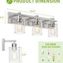 3-Light 21inch Brushed Nickel Vanity Light, Thickened Clear Glass