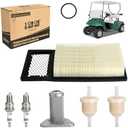 10L0L Golf Cart EZGO Tune Up Kit for EZGO TXT with 72368G01 Air Filter Fuel Filter Spark Plugs Service Replacement Kit for TXT, Medalist & Marathon 1994-2005 295/350cc 4 Cycle Robins Motor