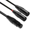 Gotor 4 pin XLR to 3 pin XLR Adapter 4 pin XLR Female to Dual 3 pin XLR Male Cable 3.28ft (XLR Female 4pin)