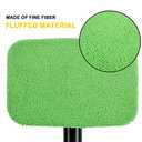 eFuncar Microfiber Cleaning Cloth for Windshield Cleaning Tool, Windshield Cleanner Wand Replaceable Glass Cleaning Bonnets, Interior Auto Window Cleaner Washing Pads, Fit 5”, Green, 5 Pack