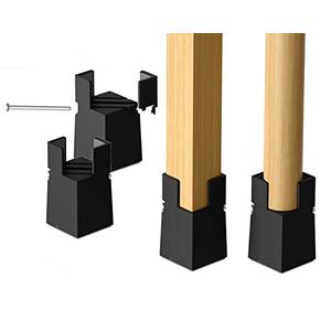 Adjustable Furniture Risers,4Pack Adjustable Bed Risers with Screw Clamp - Heavy Duty Sofa Tables Furniture Risers Fit for Square/Round Furniture Leg Diameter 0.8''-1.6'' (2Inch Black)