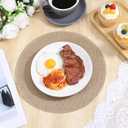 48 Pcs Round Burlap Placemats Bulk, 12 Inch Rustic Farmhouse Burlap Placemats Round Heat Resistant Jute Placemat for Kitchen, Dining, Tables, Wedding, Party