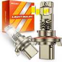 SEALIGHT H13/9008 LED Bulbs Hi/Low Beam, 50,000LM 10X Super Brighter, 1:1 Halogen Size, 6500K Cool White, 50,000Hrs Long Service Life with Cooling Fan, Plug and Play, Pack of 2