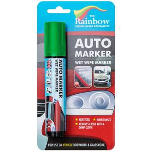 Window Markers for Glass Washable Car Window Paint Pen- Dry Erase Liquid Chalk Marker Car Decorations on All Surfaces, Tire, Windshield - Auto Marker, Autowriter, Rain Resistant (Green, Jumbo Tip)