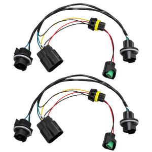 2PCS Headlight Wiring Harness Assembly Front Headlamp Socket Wire Compatible with Chevy Silverado 1500 2500HD 3500HD 2008 2009 2010 2011 2012 2013 2014 Replace# 15841609 25962806 645745
