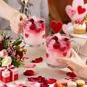 2 Pcs Valentine's Day Icon Glass Cups 14oz Heart Icon Mugs with Handle Clear Drinking Glasses Double Old Fashioned Hand Blown Cocktail Glassware for Women Valentine Party Birthday Gift