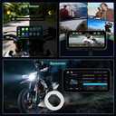 6.25 Inch Motorcycle CarPlay & Android Auto Display IP67 Waterproof Touchscreen with Two TPMS, Dual Bluetooth, TF Card, GPS Navigation, Voice Control, Universal Mount