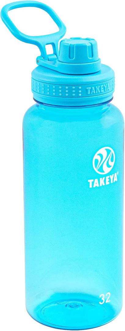 Tritan Sport Water Bottle with Spout Lid - BPA-Free & Dishwasher-Safe Water Bottle - Reusable Bottle with Lid Handle - Simple Leak-Proof Water Bottle - 40 oz, Breezy Blue