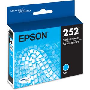 EPSON 252 DURABrite Ultra Ink Standard Capacity Cyan Cartridge (T252220-S) Works with WorkForce WF-3620, WF-3640, WF-7110, WF-7610, WF-7620, WF-7710, WF-7720, WF-7210