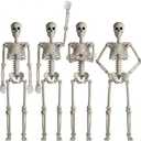 4Pack 36 Inches Pose-N-Stay Halloween Skeleton Life Size Full Body Posable Movable Jonints for Halloween Decoration Decor