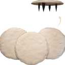 Ei Circular 15.5 Stepping Stones with Ground Stakes - Home or Garden Step Stones for Outdoor Walkway or Pathway Pavers - Resin Material (4, Beige Limestone)