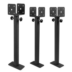 3Pcs Roof Riser Brackets Kit, Roof Mount Brackets, Pergola Roof Beam Brackets, 3-1/2" Saddle Black Riser