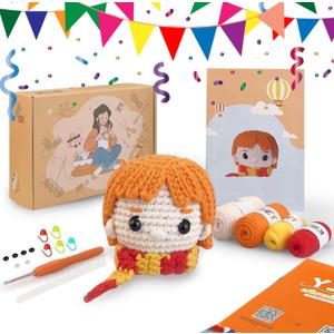 Crochet Kit for Beginners Adults -Animals Start Crotcheting - Perfect Amigurumi Knitting Learn to Kit for Adult with Stitch by Stitch Video Tutorials,Holiday Christmas Gift.