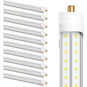 75w 8ft Led Bulbs, 9500lm 5000k 8' Led Bulb, V Shaped Clear Cover T8 Led Tube Lights 8ft, T8 Led Bulbs 8 Foot, 8' Led Replacement for T8 T10 T12 F96t12 Tubes