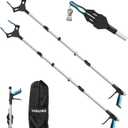 Grabber Reacher Tool Heavy Duty, 2-Pack 44" Foldable Grabbers for Elderly with Upgraded Rotating Anti-Slip Jaw & 2 Drawstring Bags, Strong Magnetic, Sturdy Reaching Assist Tool for Trash Pick Up, Aid