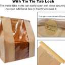 100 Pack Large Paper Bread Bags for Homemade Bread Sourdough Bags 14" x 8.3" x 3.5" with Tin Tie Tab Lock Clear Front Window Bakery Bag Packaging Cookie Bag with Label Seal Stickers