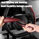 LoyaForba Car Steering Wheel Cover, Universal 15 Inch Leather Segmented Auto Steering Wheel Protector, Anti-Slip and Soft Breathable, Car Interior Accessories for Most Vehicle, SUV, Truck (Wine Red)