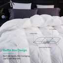 Three Geese Twin Size Pinch Pleat Duck Feather Down Fiber Comforter - All-Season Down Duvet Insert Fluffy Baffle Box Design with 8 Corner Loops for Warmth and Softness.