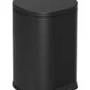 Cesun Black Bathroom Can with Lid, 1.3 Gallon Small Garbage Can with Foot Pedal, Metal Round Wastebasket for Bathroom, Bedroom, Office, Matte Black