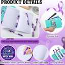 18 Pcs Suicide Prevention Awareness Items Includes 9 Health Awareness Journal Notebooks and 9 Purple Ribbon Pen, Stationery Gifts for Charity Campaign Supplies World Suicide Prevention Day