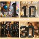 4FT Marquee Light Up Numbers, Black Giant Marquee Number Big Mosaic Number for 16th Birthday Party Decorations Boys Backdrop 16 Anniversary Decor, Pre-Cut Frame Large Number 16
