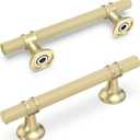 10 Pack 3-3/4 Inch Cabinet Pulls knurled Brushed Gold Kitchen Cabinet Handles Aluminum and Zinc Alloy Drawer Pulls Solid Cabinet Hardware