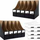 12 Pack Black Cardboard Magazine Holder Premium Magazine File Holder Magazine Organizer, Magazine Storage Box, Large Volume Magazine File Organizer as Book Bins or Folder Holder for Desk (set of 12)