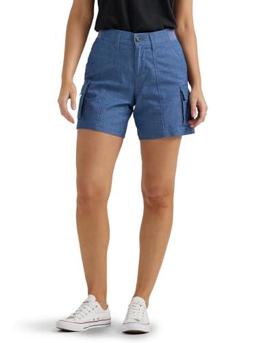 Lee Women's Ultra Lux Comfort with Flex-to-Go Cargo Short, Chambray, 6