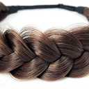 TOECWEGR Synthetic Hair Braided Headband Classic Wide Strands Wedding Disorderly Fluffy Braids Wig Band Women Beauty Accessory