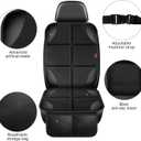 XHYANG Car Seat Protector 1 Pack Car Seat Cushion Mat Thickest Padding,Waterproof 600D Fabric Car Seat Covers for Non-Slip Backing Mesh Pockets for Baby and Pet (Black, 1 Pc)