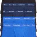 Calvin Klein Men's Cotton Stretch 7-Pack Boxer Brief (Medium, 3 Black, 2 Blue Shadow, 2 Cobalt Water)