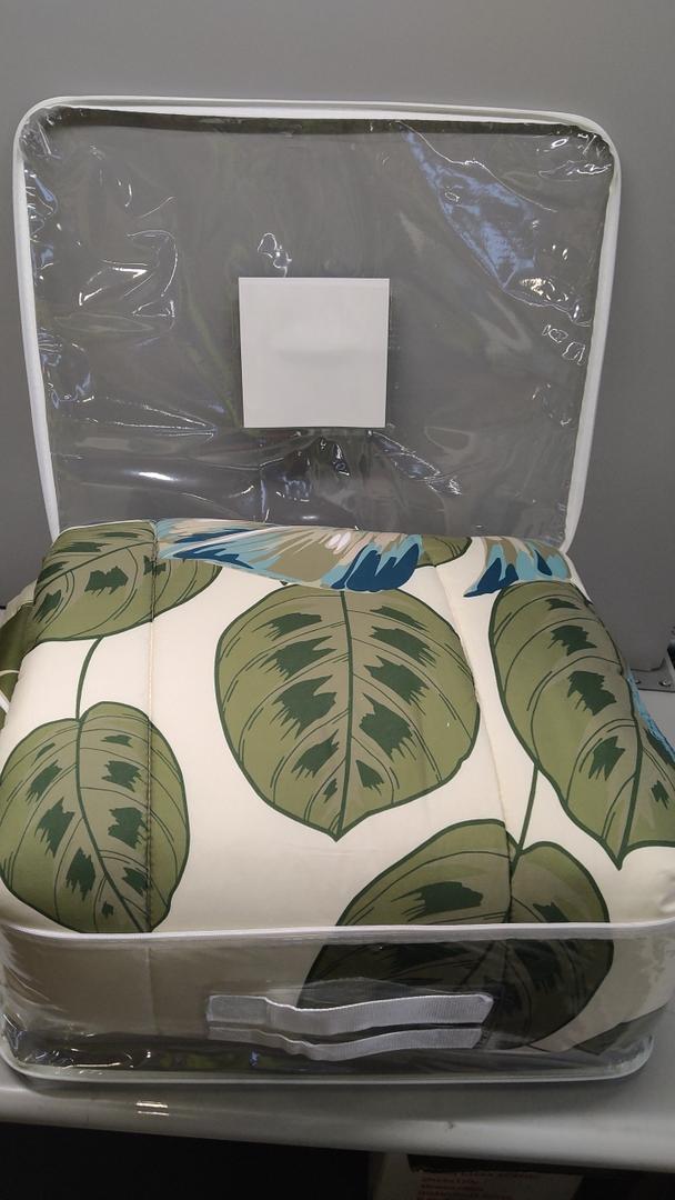 CARIBBEAN JOE Full/Queen 3-Piece Comforter Set, Tropical Coastal Beach Design Bedding, Palm Leaves