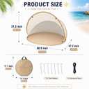 Beach Sun Shade Pop up Tent, Small Foldable Half Beach Tent Easy Set Up, 66.9 X 47.2 X 31.5 Inches