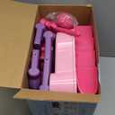 Toddler Vanity Magic Makeup Set Table & Chair Girl Toy Automatically Mirror with Music Light Pink Toys for 2 3 4 Year Old Girl Hair Salon Pretend Play Princess Dress Up Playset Valentine Gift age 3-5