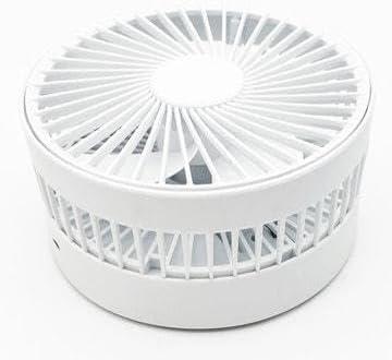 Portable Table Fan - USB Powered, Oscillating, Timer - White, 5.4 x 2.6 Inches