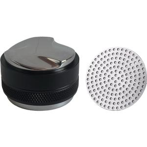 53mm Coffee Distributor and Tamper,Adjustable Depth for Breville 54mm PortafilterDual Head Coffee LevelerProfessional Espresso Hand TampersBlack