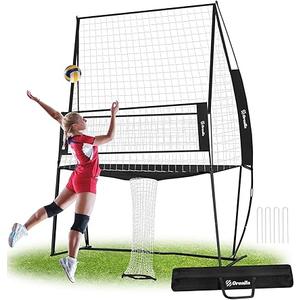Orealla Volleyball Training Equipment, Volleyball Practice Net Station Update Freely Adjustable Height of Front Net, Easy Assembly Volleyball Net for Backyard Hitting Serving Passing Practice