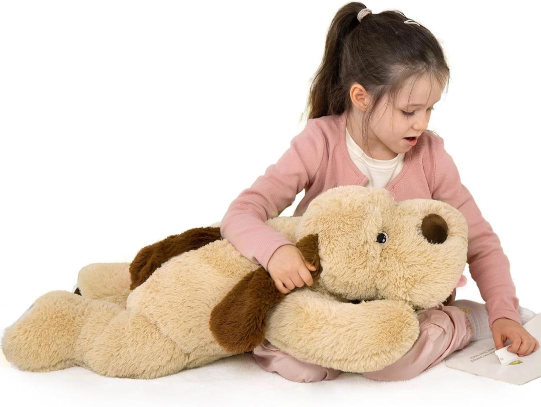 MaoGoLan Giant Dog Plush,31" Large Stuffed Animal Dog, Fluffy and Cuddly Stuffed Puppy Stuffed Animal Throw Pillow Toy Birthday for Girls Kids (Brown)