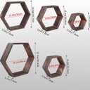 WONFUlity Hexagon Shelves for Wall Mounted, Wood Farmhouse Storage Honeycomb Floating Shelves for Wall Decor,Screws Anchors Included,5pc