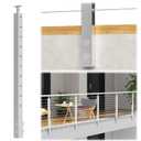 Fulifix 38" Stainless Steel Level Post, Corrosion Resistant, Adjustable Top for Modern Balcony/Stairway Railing Systems & DIY Cable Railing, Easy Install With All Hardware Included