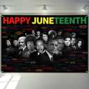 Juneteenth Decorations Happy Juneteenth Banner 72" x 48" African American Independence Day Freedom Famous People Banner for Classroom, Party Supplies, Photography Background, Home Decor