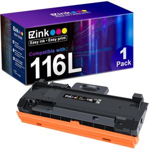 E-Z Ink Compatible Toner Cartridge Replacement for Samsung 116L MLTD116L D116L MLT D116L to use with SL-M2625D SL-M2675F SL-M2825DW SL-M2835DW SL-M2875FD SL-M2875FW SL-M2885FW (1 Black)