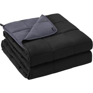 yescool Weighted Blanket for Adults (20 lbs, 60" x 80",Grey& Black) Cooling Heavy Blanket for Sleeping Perfect for 190-210 lbs, Queen Size Breathable Blanket with Premium Glass Bead, Machine Washable