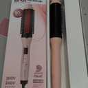 Infrared Thermal Brush, Dual Voltage Negative Ions Heated Round Brush, 1 1/2 Inch Straightener & Curling Iron Brush 2 in 1, Dual PTC Non-Blowing Thermal Round for Wome, Pink