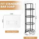 2 Pcs 4 Tier Shower Caddy Bar Soap Holder Self Draining Soap Dish Caddy Stainless Steel Holder for Shampoo Wall Mounted Soap Holder for Bathroom and Kitchen Sink Accessories, No Drilling