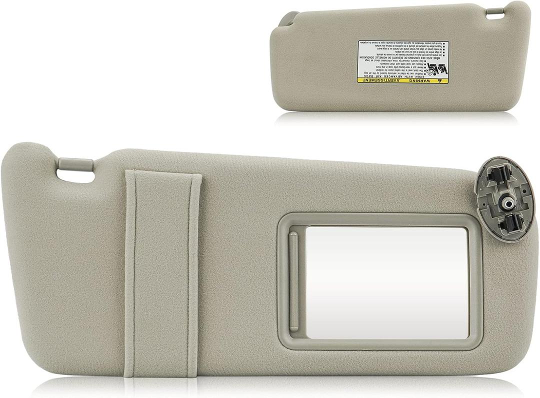 Sun Visor for 2007-2011 Toyota Camry Without Sunroof, Right Passenger Side Beige Sunvisor Replacement 74310-06750-E0