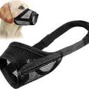 LUCKYPAW Dog Muzzle, Mesh Muzzle for Large Medium Dogs, Soft Mouth Cover to Prevent Biting Chewing, Drinkable Breathable Adjustable Puppy Mouth Guard (XXL, Black) (XXL(Snout: 10"-11"))
