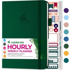 Clever Fox Planner Schedule Undated Weekly & Monthly Life Planner with Time Slots, Appointment Book & Daily Organizer, A5 (Forest Green)