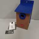 Kingsyard Recycled Plastic Bird House for Outdoor - Durable Nesting Box with Clear View Panel & Predator Guard for Bluebird Wren Swallow Finch, Blue & Brown