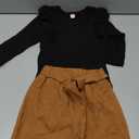 fhutpw Baby Toddler Girl Outfits Fall Winter Clothes Turtleneck Knitted Cotton Long Sleeves Tops & Button Mini Skirts Set (18-24 Months, B Black&brown)